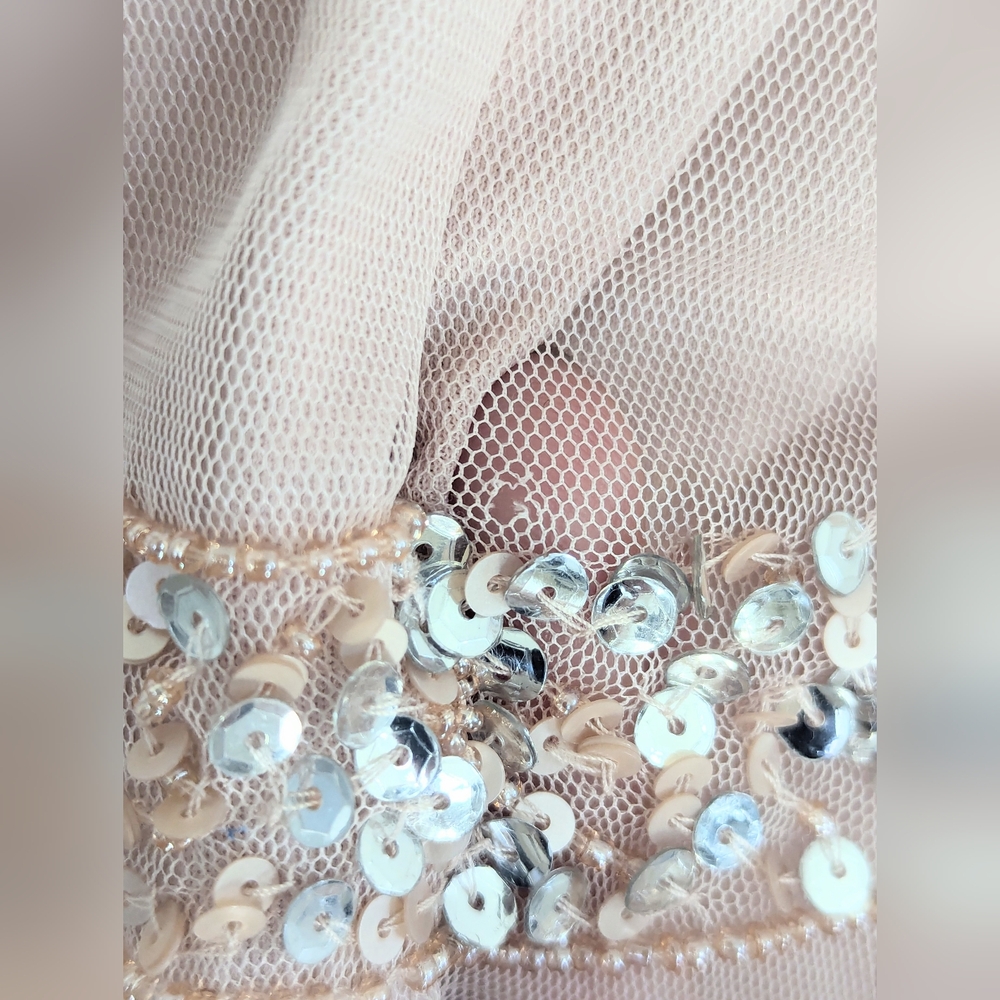 AIDAN MATTOX Light Pink/Blush Blouson Beaded Dress Size 4 - Picture 9 of 16